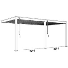 Záhradná hliníková pergola do steny 6x3 m (antracit)