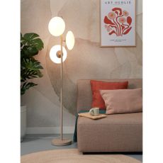 Krémovobiela stojacia lampa so skleneným tienidlom (výška 161 cm) Sapporo – it's about RoMi