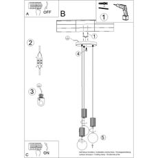 Sollux SL.1710 - Luster na lanku HALO 3xG9/8W/230V pr. 25 cm biela
