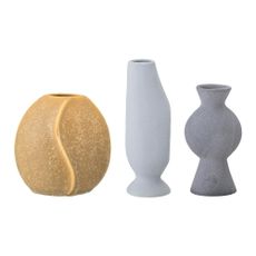 Ručne vyrobené vázy z kameniny v súprave 3 ks (výška 12,5 cm) Miacecilia – Bloomingville
