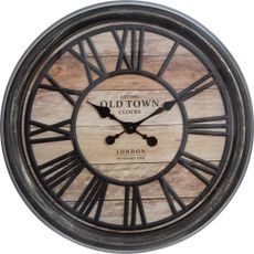 DekorStyle 3D nástenné hodiny Old Town 50 cm hnedé