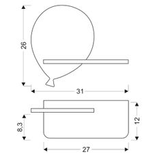 LED Detské nástenné svietidlo s poličkou BALLOON LED/4W/230V žltá/drevo
