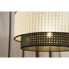 Duolla - Prisadený luster RATTAN YUTE 1xE27/15W/230V pr. 45 cm krémová/čierna