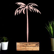 Hanah Home Kovová dekorácia Palm 35 cm bronzová