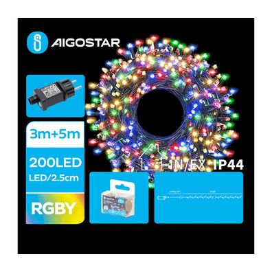 Aigostar - LED Vonkajšia vianočná reťaz 200xLED/8 funkcií 8m IP44 multicolor
