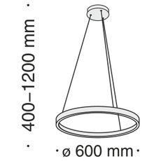 Maytoni MOD058PL-L32BS4K - LED Luster na lanku RIM LED/37W/230V pr. 60 cm zlatá