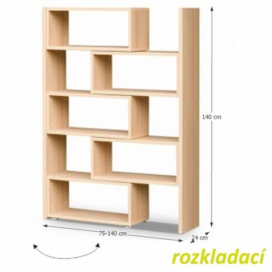 KONDELA Kloe II regál biela