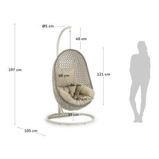 Závesné záhradné kreslo so stojanom Kave Home Damila