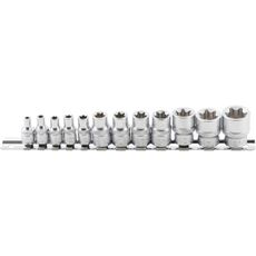 Súprava nástrčných hlavíc BGS 2038 E-profil | 6,3 mm (1/4")/10 mm (3/8") | E4 - E20 | 12dielna
