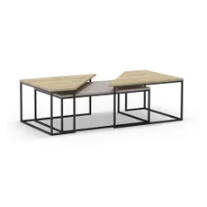 Konferenčné stolíky s doskou v dubovom dekore v súprave 3 ks 70x110 cm Titan – Marckeric