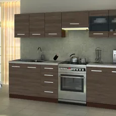 HALMAR Kuchynská linka Rachel 260 cm wenge/agát/škorica
