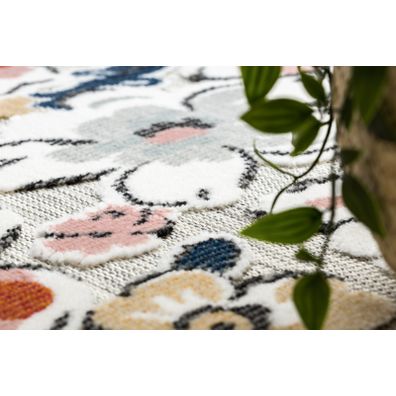 Dywany Łuszczów , Kusový koberec Botanic 65239 flowers grey – na von aj na doma, 157x220, viacfarebná, chodba / predsieň