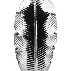 Mondex Keramická váza LEAF 35 cm stříbrná
