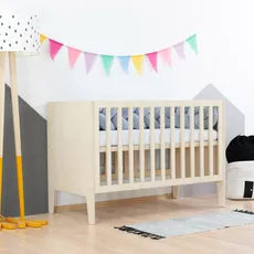 Benlemi Detská postieľka SLEEPY s nastaviteľnou výškou roštu a plnými čelami Zvoľte farbu: Nelakovaná