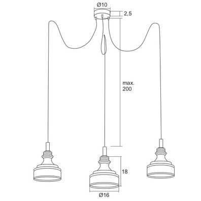 Argon 1354 - LED Luster na lanku TULUZA 3xLED/5W/230V