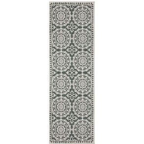 NORTHRUGS - Hanse Home koberce Behúň Twin Supreme 104131 Green / Cream – na von aj na doma - 80x350 cm