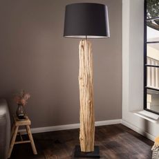 Stojacia lampa Rousilique 180cm čierne naplavené drevo