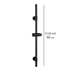 Čierna nástenná sprchová tyč z nerezovej ocele 66 cm Basic - Wenko