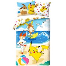 Bavlnené posteľné obliečky Pokémoni na pláži - 100% bavlna - 70 x 90 cm + 140 x 200 cm