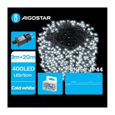 Aigostar - LED Vonkajšia vianočná reťaz 400xLED/8 funkcií 23m IP44 studená biela