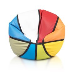 Sedací vak basketbalová farebná lopta ekokoža TiaHome