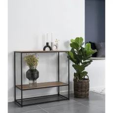 Konzolový stolík s doskou v dubovom dekore v prírodnej farbe 80x36 cm Vita – House Nordic