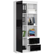 Regál R 80 cm CLP R11 biela/čierna lesk