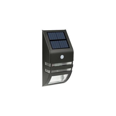 LED solárne nástenné svietidlo so senzorom LED/3,7V 500 mAh IP44 čierne