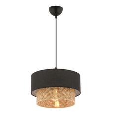 Luster na lanku ECHO 1xE27/60W/230V čierna/hnedá