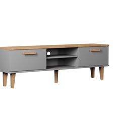Kocot kids TV stolek DENVER 160 cm šedý/dub hickory