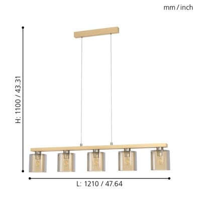 Eglo 901292 - Luster na lanku CASTRALVO 5xE27/28W/230V