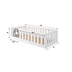 Detská posteľ BELLA SIMA 160x80 Montessori z masívu – biela