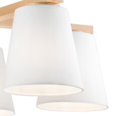 Prisadený luster ELLIE 5xE27/60W/230V biela/buk