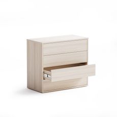 Kancelársky zásuvkový diel BLOCK Wood, nízky, 4 zásuvky, dub prírodný