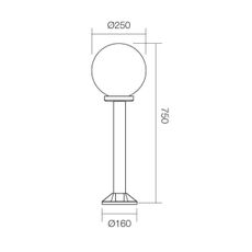 Redo 9779 - Vonkajšia lampa SFERA 1xE27/42W/230V IP44 25x75 cm hnedá
