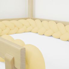 Benlemi Bavlnený mantinel pletený do vrkoča z 3 prameňov Zvoľte farbu: Vanilková, Zvoľte rozmer: 250 cm (2,5 metra)