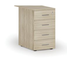Kancelársky prístavný zásuvkový kontajner PRIMO WOOD, 4 zásuvky, dub prírodný