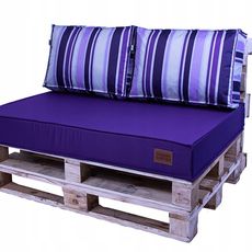 Golden Garden Paletové sedenie GG24 podsedák a vankúš 120cm x 80cm x 15cm Fialová s pásikmi