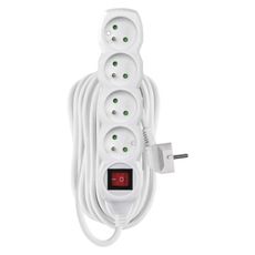 EMOS Prodlužovací kabel s vypínačem a 4 zásuvkami 1,5 mm² KIKOK 10 m bílý