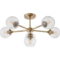 Endon 103171 - Luster na tyči ALLEGRA 6xE14/7W/230V mosadz/číra