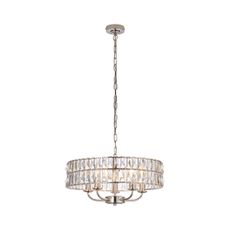 Endon 104467 - Luster na reťazi CLIFTON 5xE14/6W/230V lesklý chróm/číra