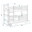 Interbeds Rico poschodová posteľ 190cm x 80cm borovicové drevo Prírodná-modrá