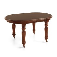 Estila Rustikálny oválny rozkladací jedálenský stôl M-VINTAGE z masívneho mahagónového dreva s vyrezávanými nožičkami 160-240cm