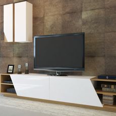 Hanah Home Obývacia stena Zebra biela/teak