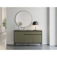 Tmavozelená nízka komoda 140x80 cm Lorenza – Marckeric