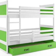 Interbeds Rico poschodová posteľ 190cm x 80cm borovicové drevo bielo-zelená