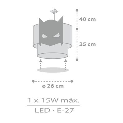 Dalber 61802 - Detský luster DARK HERO 1xE27/15W/230V