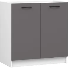 Ak furniture Kuchyňská skříňka pod dřez OLIVIE 80x82 cm matná bílá/matná grafitově šedá