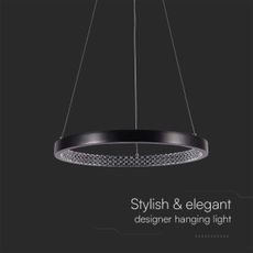 LED Luster na lanku LED/19W/230V 4000K čierna