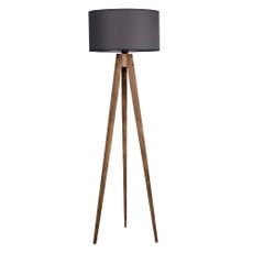 Čierno-hnedá stojacia lampa s textilným tienidlom (výška 153 cm) Tripod – Opviq lights